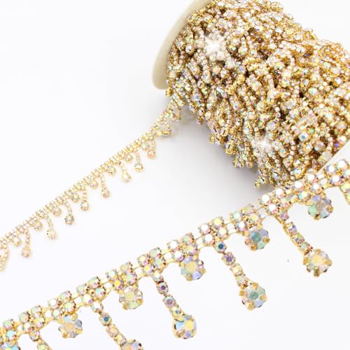 PEARLY JUN 91Cm Kristall-Strass-Kette Zum Nähen von Strassband Zum Aufnähen Nähen Leder Schuhe Strasssteine Tassel Chain DIY Blumenstrauß Dekoration Kleidung Hochzeit Kopfbedeckung PEARLY JUN 91Cm Kristall-Strass-Kette Zum Nähen von Strassband Zum Aufnähen Nähen Leder Schuhe Strasssteine Tassel Chain DIY Blumenstrauß Dekoration Kleidung Hochzeit Kopfbedeckung von PEARLY JUN
