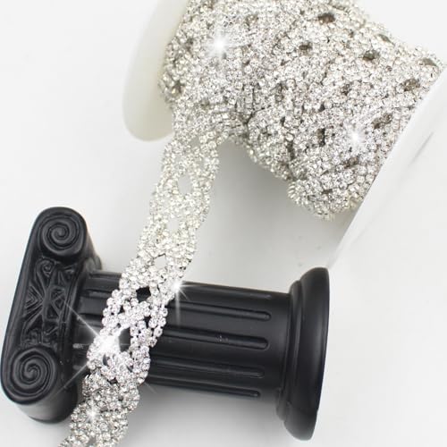 PEARLY JUN 91Cm Silber Kristall-Strass-Kette Zum Nähen von Strassband Zum Aufnähen Nähen Leder Schuhe Strasssteine Tassel Chain DIY Blumenstrauß Dekoration Kleidung Hochzeit Kopfbedeckung PEARLY JUN 91Cm Silber Kristall-Strass-Kette Zum Nähen von Strassband Zum Aufnähen Nähen Leder Schuhe Strasssteine Tassel Chain DIY Blumenstrauß Dekoration Kleidung Hochzeit Kopfbedeckung von PEARLY JUN