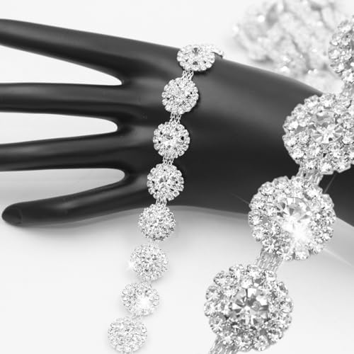 PEARLY JUN 91Cm Silber Kristall-Strass-Kette Zum Nähen von Strassband Zum Aufnähen Nähen Leder Schuhe Strasssteine Tassel Chain DIY Blumenstrauß Dekoration Kleidung Hochzeit Kopfbedeckung PEARLY JUN 91Cm Silber Kristall-Strass-Kette Zum Nähen von Strassband Zum Aufnähen Nähen Leder Schuhe Strasssteine Tassel Chain DIY Blumenstrauß Dekoration Kleidung Hochzeit Kopfbedeckung von PEARLY JUN