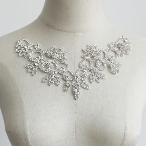 PEARLY JUN Handgefertigte Strass-Applikation Flower Glass Rhinestone Applique Näh-Applikationsaufnäher mit Kristallen Strass-Applikation für Brautkleid DIY-Taschen Dekoration für Kleider handnähte PEARLY JUN Handgefertigte Strass-Applikation Flower Glass Rhinestone Applique Näh-Applikationsaufnäher mit Kristallen Strass-Applikation für Brautkleid DIY-Taschen Dekoration für Kleider handnähte von PEARLY JUN