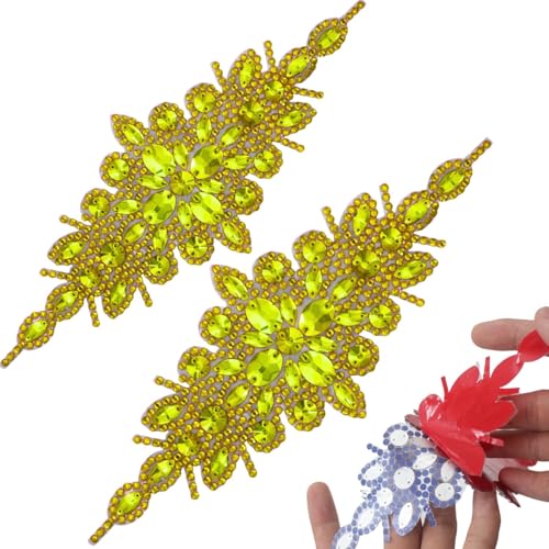 PEARLY JUN Handgefertigte Strass-Applikation Flower Glass Rhinestone Applique Näh-Applikationsaufnäher mit Kristallen Strass-Applikation für Brautkleid DIY-Taschen Dekoration für Kleider handnähte PEARLY JUN Handgefertigte Strass-Applikation Flower Glass Rhinestone Applique Näh-Applikationsaufnäher mit Kristallen Strass-Applikation für Brautkleid DIY-Taschen Dekoration für Kleider handnähte von PEARLY JUN