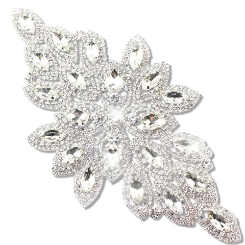 PEARLY JUN Handgefertigte Strass-Applikation Flower Glass Rhinestone Applique Näh-Applikationsaufnäher mit Kristallen Strass-Applikation für Brautkleid DIY-Taschen Dekoration für Kleider handnähte PEARLY JUN Handgefertigte Strass-Applikation Flower Glass Rhinestone Applique Näh-Applikationsaufnäher mit Kristallen Strass-Applikation für Brautkleid DIY-Taschen Dekoration für Kleider handnähte von PEARLY JUN