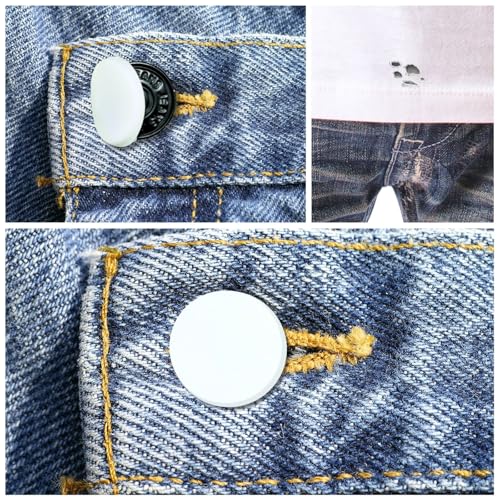 PEARLY JUN Knopfabdeckungen, 6 Sets, weiße Knöpfe zum Basteln, Silikonknöpfe für Jeans, um Löcher zu verhindern, für Frauen und Männer, geeignet für DIY und Urlaubsdekoration, Verzierungen PEARLY JUN Knopfabdeckungen, 6 Sets, weiße Knöpfe zum Basteln, Silikonknöpfe für Jeans, um Löcher zu verhindern, für Frauen und Männer, geeignet für DIY und Urlaubsdekoration, Verzierungen von PEARLY JUN