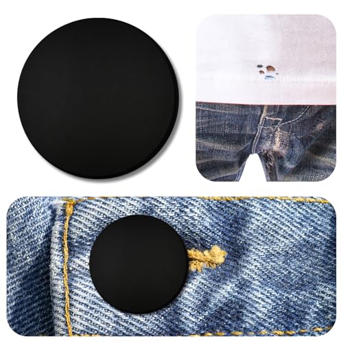 PEARLY JUN Knopfabdeckungen für Damen und Herren, schwarz, groß, Silikon, verhindert Hemdlöcher für Jeansknöpfe PEARLY JUN Knopfabdeckungen für Damen und Herren, schwarz, groß, Silikon, verhindert Hemdlöcher für Jeansknöpfe von PEARLY JUN