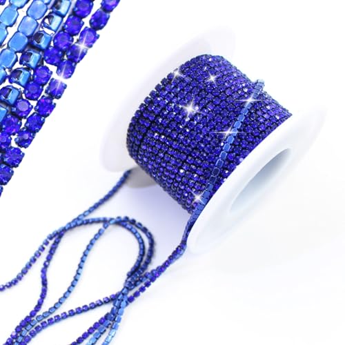 PEARLY JUN Saphir-Kette mit Strasssteinen, 9,1 m/Rolle, Dunkelblau, Kristall, Strass, SS6, 2 mm, Farben, beschichtete Tasse, zum Aufnähen, Kleidung, Dekoration ML144 PEARLY JUN Saphir-Kette mit Strasssteinen, 9,1 m/Rolle, Dunkelblau, Kristall, Strass, SS6, 2 mm, Farben, beschichtete Tasse, zum Aufnähen, Kleidung, Dekoration ML144 von PEARLY JUN