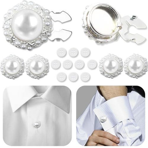 Perlenknöpfe für Damen, 6er-Set, Nähknöpfe, silber-weiß, Kristall-Strass für Herren, geeignet für Kleider, DIY und Urlaubsdekoration, Verzierungen, Geschenkidee Perlenknöpfe für Damen, 6er-Set, Nähknöpfe, silber-weiß, Kristall-Strass für Herren, geeignet für Kleider, DIY und Urlaubsdekoration, Verzierungen, Geschenkidee von PEARLY JUN