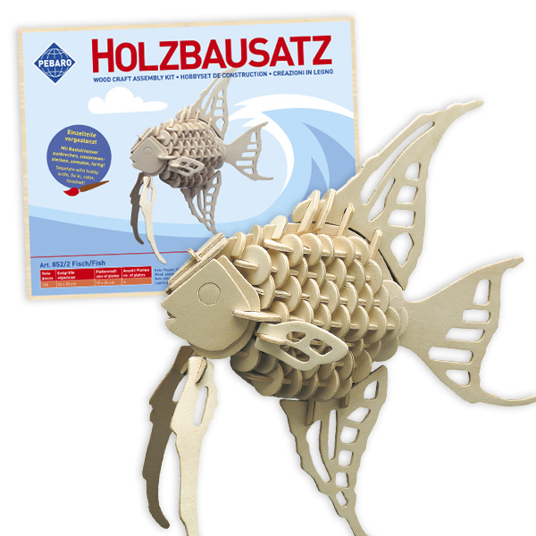 Holzbausatz Fisch, 1 Bastelset für Kinder, super Geschenkidee Holzbausatz Fisch, 1 Bastelset für Kinder, super Geschenkidee von PEBARO