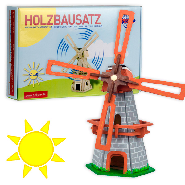 Solar Holzbausatz Windmühle von PEBARO