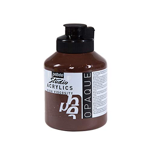 Pebeo Studio Acrylfarbe, 500 ml, gebranntes Umbrabraun, 171029, Gebrannter Umber von Pebeo