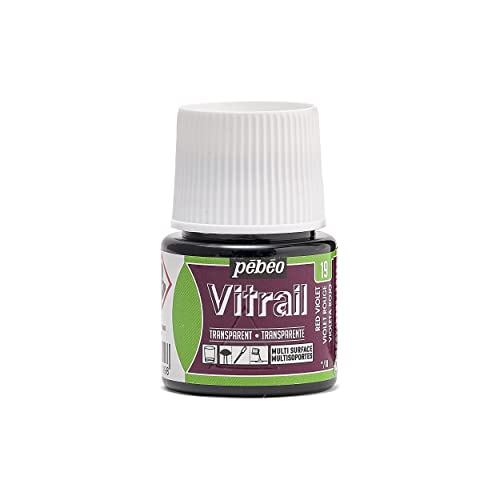 Pebeo Vitrail Glasfarbe, 45 ml, Buntglas-Effekt, Rot-Violett von Pebeo