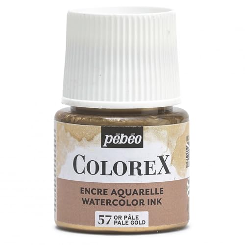 Pébéo - Colorex Tinte 45 ML Blassgold - Colorex Aquarell Tinte Pébéo - Blassgold Tinte mit samtigem Finish - Zeichentusche Multi-Tool Alle Medien - 45 ML - Blassgold Pébéo - Colorex Tinte 45 ML Blassgold - Colorex Aquarell Tinte Pébéo - Blassgold Tinte mit samtigem Finish - Zeichentusche Multi-Tool Alle Medien - 45 ML - Blassgold von PEBEO