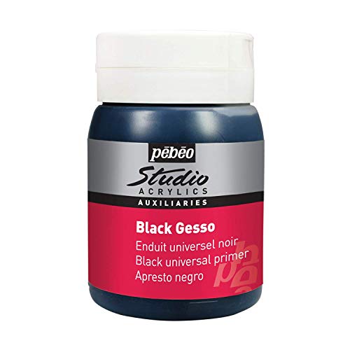 Pébéo - Studio Acryl 500 ML Gesso Schwarz - Gesso Schwarz - Grundierung Acrylfarbe zur Vorbereitung Aller Ihrer Unterlagen - Gesso Acryl Schwarz 500 ml Pébéo - Studio Acryl 500 ML Gesso Schwarz - Gesso Schwarz - Grundierung Acrylfarbe zur Vorbereitung Aller Ihrer Unterlagen - Gesso Acryl Schwarz 500 ml von PEBEO