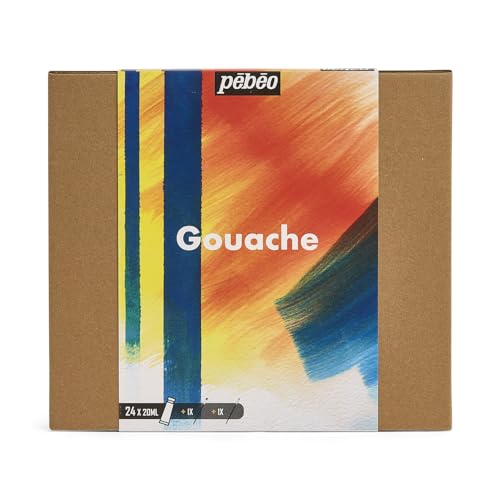 Pébéo - Studio XL Gouache - Set 24 Tuben 20 Ml in verschiedenen Farben + Zubehör - Gouache-Set für Künstler und Anfänger - Pinsel + Spachtel + Leinwandkarton - Leuchtende und lebendige Farben Pébéo - Studio XL Gouache - Set 24 Tuben 20 Ml in verschiedenen Farben + Zubehör - Gouache-Set für Künstler und Anfänger - Pinsel + Spachtel + Leinwandkarton - Leuchtende und lebendige Farben von Pebeo