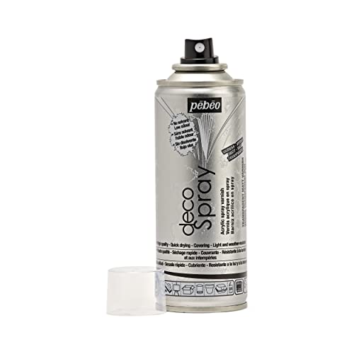 Pébéo - decoSpray - Transparentes Lackspray - Auf Wasserbasis - Nicht entfernbar, dauerhaft und beständig - Innen- und Außenanwendung - Größe 200 ml - Matt von PEBEO