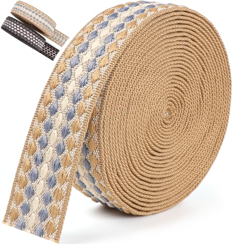 PECMER Gurtband, 3,8 cm, Khaki, 4,8 m, Gurtband zum Nähen von Taschen, Baumwollgewebe, 3,8 cm, für Taschengriffe, Geldbörsenriemen PECMER Gurtband, 3,8 cm, Khaki, 4,8 m, Gurtband zum Nähen von Taschen, Baumwollgewebe, 3,8 cm, für Taschengriffe, Geldbörsenriemen von PECMER