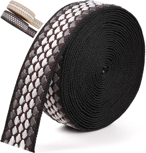 PECMER Gurtband, 3,8 cm, schwarz, 6 m, 3,8 cm Gurtband zum Nähen von Taschen, Baumwollgewebe, 3,8 cm, für Taschengriffe, Geldbörsenriemen PECMER Gurtband, 3,8 cm, schwarz, 6 m, 3,8 cm Gurtband zum Nähen von Taschen, Baumwollgewebe, 3,8 cm, für Taschengriffe, Geldbörsenriemen von PECMER
