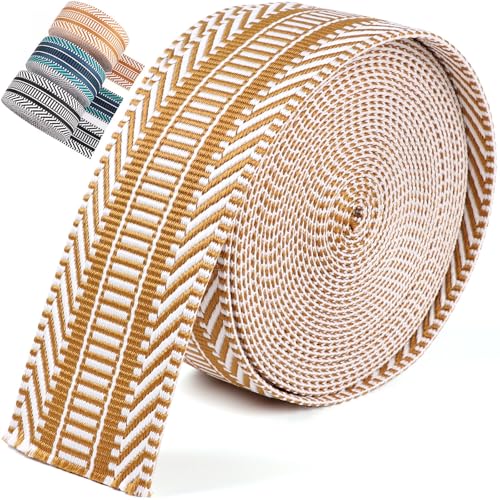 PECMER Jacquard-Gurtband, 5,1 cm, Khaki, 5,1 cm, Polycotton-Gurtband, 5,1 cm, Polstergewebe für Gürteltasche/Schlafsack, Gurte zum Aufhängen von PECMER