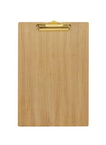 PEEWIT Clipboard Holz Eiche Pad A4 mit Goldenen Dokumentenclip von PEEWIT