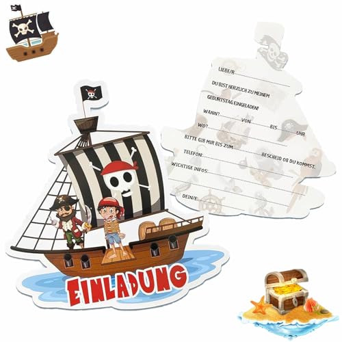 PEFOLOC 12 × Piraten Einladungskarten,Piraten Einladungskarten Kindergeburtstag,Piratenparty Kindergeburtstag,Einladung zum Kinder Geburtstag Party für Mädchen und Jungen PEFOLOC 12 × Piraten Einladungskarten,Piraten Einladungskarten Kindergeburtstag,Piratenparty Kindergeburtstag,Einladung zum Kinder Geburtstag Party für Mädchen und Jungen von PEFOLOC
