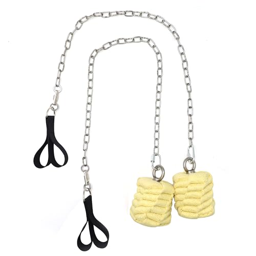 PEHHAH Fire Poi Set - 7,5 cm gewebte Kevlar MoonBlaze Köpfe - 2er Set - Twist Link Kette - Fließen, Drehen, Zirkus, Tanzrequisite - für Festivals & Aufführungen von PEHHAH