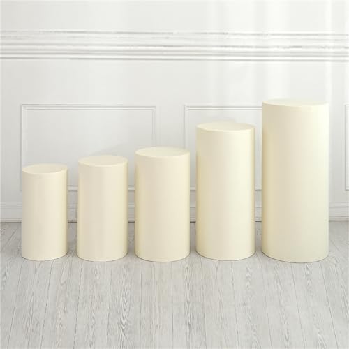 PEIHUODAN Spandex Zylinder Sockel Abdeckungen, elastische Stretch Zylinder Stehen Tischabdeckungen Sockel Säule für Parteien Hochzeit Geburtstag Party Tischabdeckung Ornament (Farbe 2,5 Piece) von PEIHUODAN
