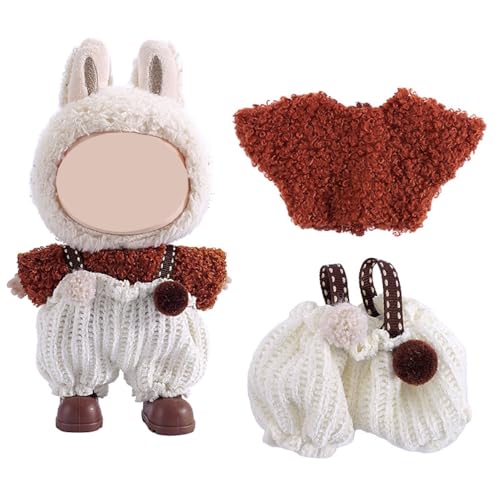 Puppe Kleidung Set Für 17cm Plüsch Puppen, Keine Puppe, Outfit Zubehör Enthalten 1 Tops 1 Kleid 1 Hut (Stil 2) von PEIHUODAN