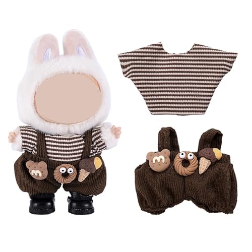 Puppe Kleidung Set Für 17cm Plüsch Puppen, Keine Puppe, Outfit Zubehör Enthalten 1 Tops 1 Kleid 1 Hut (Stil 3) von PEIHUODAN
