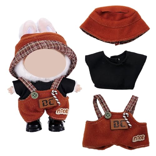 Puppe Kleidung Set Für 17cm Plüsch Puppen, Keine Puppe, Outfit Zubehör Enthalten 1 Tops 1 Kleid 1 Hut (Stil 4) von PEIHUODAN