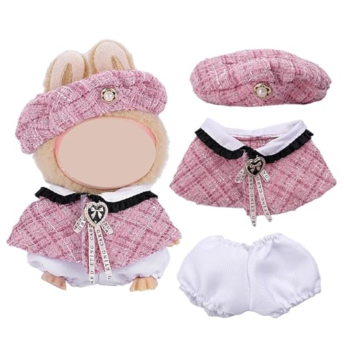 Puppe Kleidung Set Für 17cm Plüsch Puppen, Keine Puppe, Outfit Zubehör Enthalten 1 Tops 1 Kleid 1 Hut (Stil 5) von PEIHUODAN