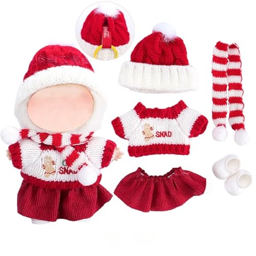 Puppen Kleidungs Set für 15 cm/17 cm große Puppen, Outfits im Weihnachtsstil + Accessoires (ohne Puppe), Geschenkidee für Mädchen und Jungen (Stil 10) von PEIHUODAN