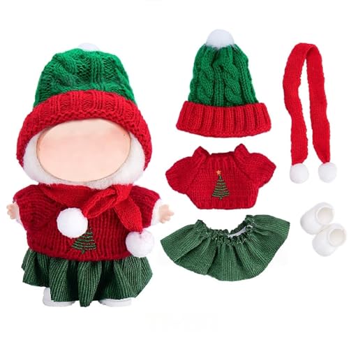 Puppen Kleidungs Set für 15 cm/17 cm große Puppen, Outfits im Weihnachtsstil + Accessoires (ohne Puppe), Geschenkidee für Mädchen und Jungen (Stil 11) von PEIHUODAN