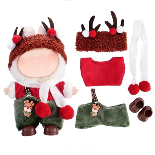 Puppen Kleidungs Set für 15 cm/17 cm große Puppen, Outfits im Weihnachtsstil + Accessoires (ohne Puppe), Geschenkidee für Mädchen und Jungen (Stil 6) von PEIHUODAN