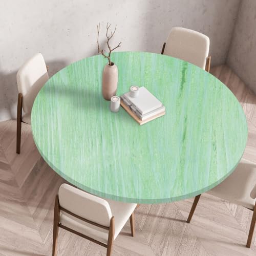 Runde Tischdecke – 3D-Holzstrukturdruck, schmutzabweisend, elastischer Rand – passende Tischdecke für Mahlzeiten im Freien, Partys, kleine runde Tische (Print 4,140cm) von PEIHUODAN