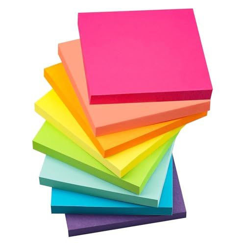PEILINZE Notizpapier, 8 Stück, farbige Haftnotizen, liniert, 7,6 x 7,6 cm, Taschennotizblock, selbstsicherndes Notizpapier, 50 Blatt/Block PEILINZE Notizpapier, 8 Stück, farbige Haftnotizen, liniert, 7,6 x 7,6 cm, Taschennotizblock, selbstsicherndes Notizpapier, 50 Blatt/Block von PEILINZE