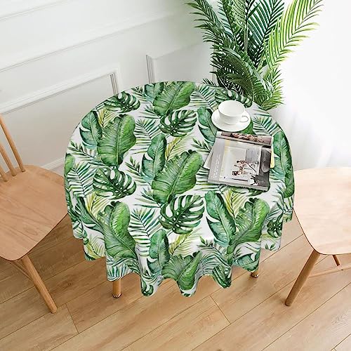 Palmblatt-Tischdecke, rund, staubdicht, knitterfrei, waschbar, für Party, Abendessen, Picknick, 152 cm von PEIXEN
