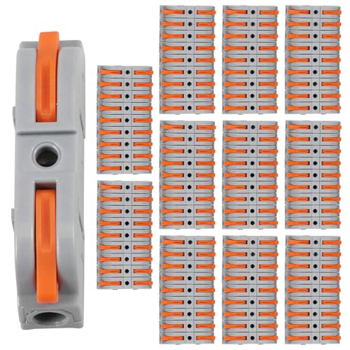 100 Stück Verbindungsklemmen Set 0.2-4 mm² Klemme mit Betätigungshebel Elektrische Anschlussblöcke Kabelverbinder Durchgangsverbinder für Feste Kabel 100 Stück Verbindungsklemmen Set 0.2-4 mm² Klemme mit Betätigungshebel Elektrische Anschlussblöcke Kabelverbinder Durchgangsverbinder für Feste Kabel von PEIZHIYC