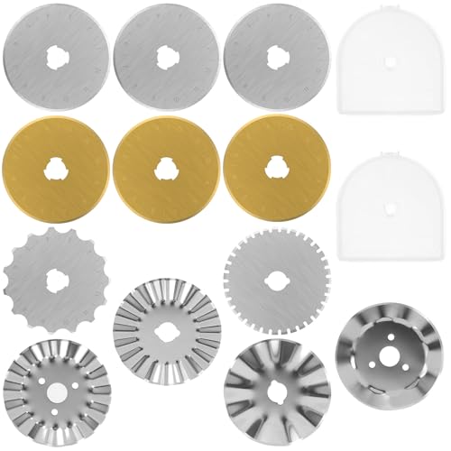 12 Stück Rollschneider Ersatzklingen 45mm Rotary Cutter Ersatzklingen mit Aufbewahrungsbox Edelstahl Rollschneider Klingen für Quilten Scrapbooking Nähen Kunsthandwerk 12 Stück Rollschneider Ersatzklingen 45mm Rotary Cutter Ersatzklingen mit Aufbewahrungsbox Edelstahl Rollschneider Klingen für Quilten Scrapbooking Nähen Kunsthandwerk von PEIZHIYC