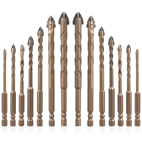 14 Stück Vierschneidiger Sägezahn-Exzenterbohrer 4/5/6/7/8/10/12mm Gezahnte Exzenterbohrer mit Sechskantgriff Hochfester Exzenter-Spiralbohrer für Holz Kunststoff Keramik Fliesen Glas Beton 14 Stück Vierschneidiger Sägezahn-Exzenterbohrer 4/5/6/7/8/10/12mm Gezahnte Exzenterbohrer mit Sechskantgriff Hochfester Exzenter-Spiralbohrer für Holz Kunststoff Keramik Fliesen Glas Beton von PEIZHIYC