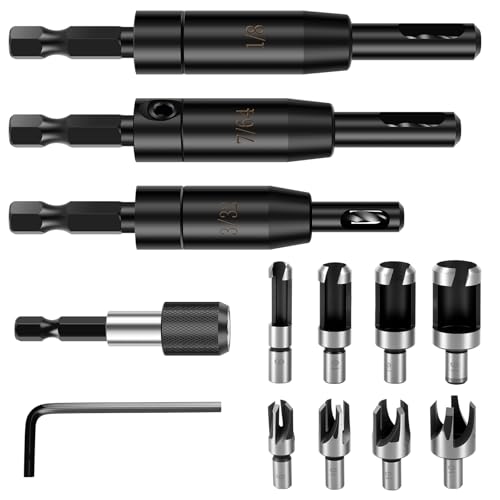 3 Stück Scharnierbohrer Set 8/9/9.5cm Selbstzentrierende Bohrer Set mit 8PCS Korkbohrer Zentrierbohrer Kreisbohrer für Kohlenstoffstahl Eisenplatte Dämmplatte PVC-Platte Holzplatte 3 Stück Scharnierbohrer Set 8/9/9.5cm Selbstzentrierende Bohrer Set mit 8PCS Korkbohrer Zentrierbohrer Kreisbohrer für Kohlenstoffstahl Eisenplatte Dämmplatte PVC-Platte Holzplatte von PEIZHIYC