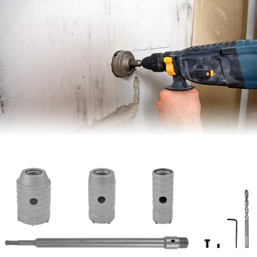 6 Stück Bohrkrone SDS Plus Kernbohrer 30/40/50 mm Betonwandbohrer Rundgriff Kronenbohrer Beton Lochsäge Dosenbohrer für Betonziegel, Zement, Steinwand von PEIZHIYC