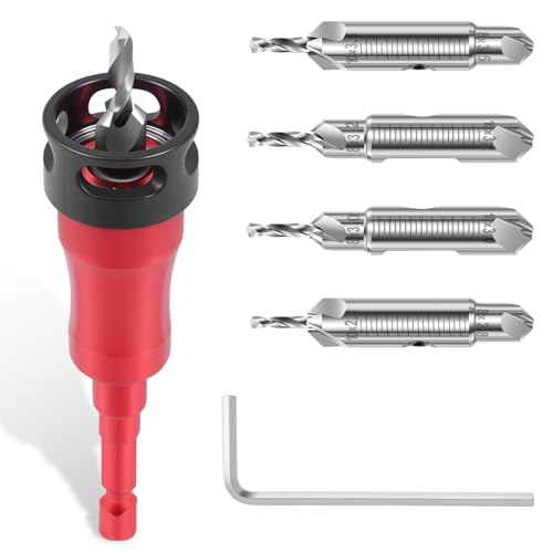 6PCS Senkbohrer Holz Bohrsenker mit Tiefenanschlag, Countersink Drill Bit Sechskantgriff Kegelsenker Bohrer Set für Holz, Faserplatten, Spanplatten, Sperrholz 6PCS Senkbohrer Holz Bohrsenker mit Tiefenanschlag, Countersink Drill Bit Sechskantgriff Kegelsenker Bohrer Set für Holz, Faserplatten, Spanplatten, Sperrholz von PEIZHIYC