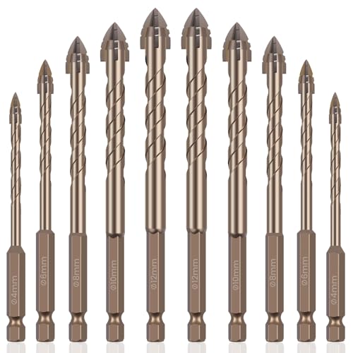 Exzenterbohrer-Set, 14 Stück, 4/6/8/10/12 mm, Exzenterbohrer, gezackt, 4 Zähne, Exzenterbohrer, hohe Widerstandsfähigkeit, für Holz, Kunststoff, Mauerwerk, Keramik, Glas, Beton Exzenterbohrer-Set, 14 Stück, 4/6/8/10/12 mm, Exzenterbohrer, gezackt, 4 Zähne, Exzenterbohrer, hohe Widerstandsfähigkeit, für Holz, Kunststoff, Mauerwerk, Keramik, Glas, Beton von PEIZHIYC