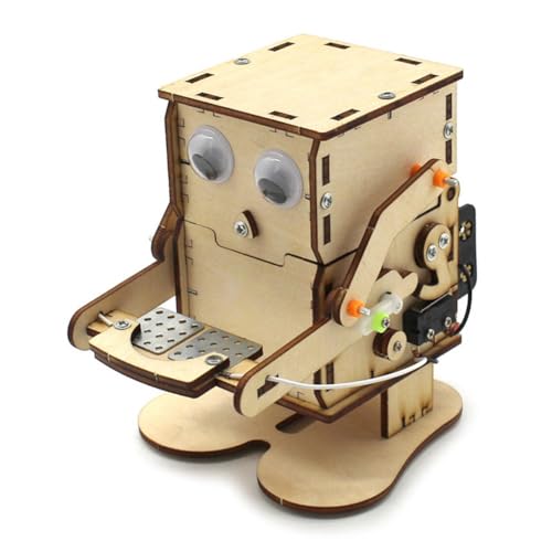 PEKKA Roboter, der Münzen Isst, DIY-Modell, Lehren, Lernen, Stammprojekt-Kit für Kinder, Wissenschaftliches Experiment, Holzbausatz von PEKKA