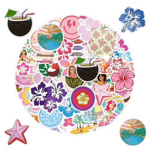 PEKLLOCY 60PCS Travel holiday Stickers, Fotoalbum Sticker, Kofferaufkleber Reisen Auffällig, Sticker für Malle, Summer beach, Cute & Fashionable, Waterproof, Durable von PEKLLOCY