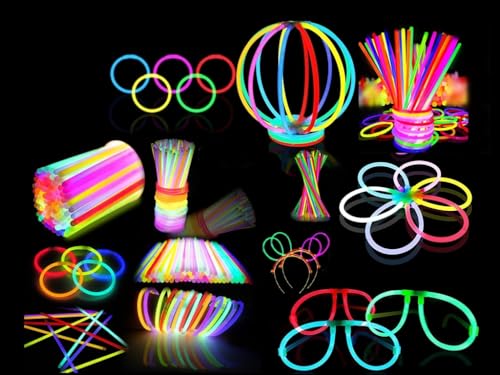 224 Stück Knicklichter Party Set, Neon Leuchtstäbe Party Pack, Kinder Leuchtarmbänder, Leuchtstäbe mit Steckverbindern, Armbänder, Halsketten, Gläser für Party deko Partyzubehör, Halloween, Festival 224 Stück Knicklichter Party Set, Neon Leuchtstäbe Party Pack, Kinder Leuchtarmbänder, Leuchtstäbe mit Steckverbindern, Armbänder, Halsketten, Gläser für Party deko Partyzubehör, Halloween, Festival von PEKMAR