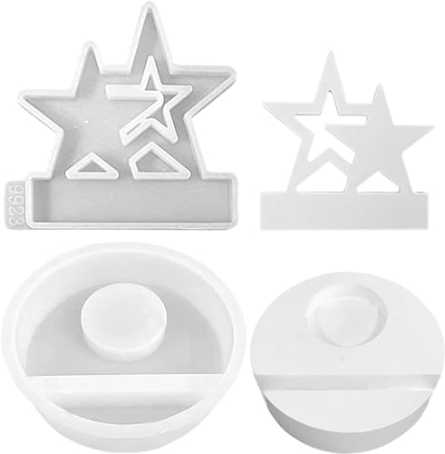 PEKMAR Stern-Silikonformen Gussformen, kreative Doppelstern-Harz-Kerzenständer-Form, Silikonformen, Oster-Gießformen DIY-Bastelbedarf von PEKMAR