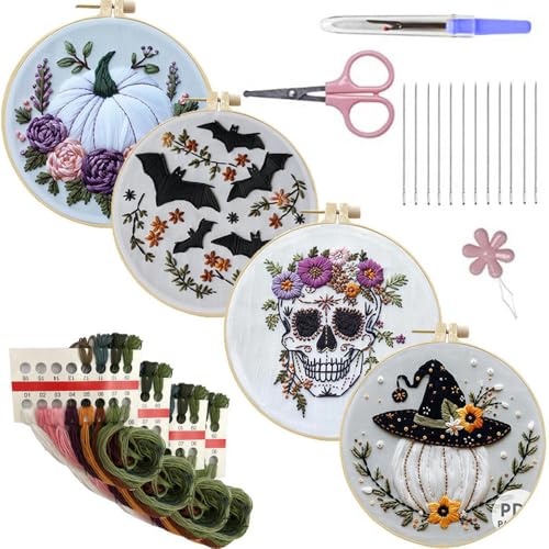 PEKNUX Stickdatei Totenkopf Halloween Weihnachten Fledermaus Muster Stickset Handarbeit Diy Materialpaket PEKNUX Stickdatei Totenkopf Halloween Weihnachten Fledermaus Muster Stickset Handarbeit Diy Materialpaket von PEKNUX