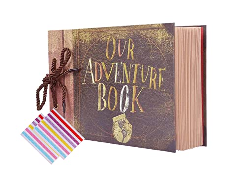 PELLYDA Our Adventure Book Fotoalbum Scrapbooking DIY Fotoalbum 30x19 cm Memobuch 80 Seiten mit Reisealbum, Valentinstagsgeschenk, Damen, Kinder (19 x 27 cm) von PELLYDA