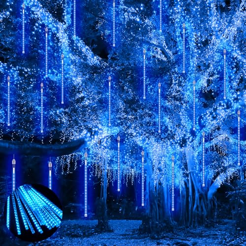 PEMOTech Meteorschauer Lichterkette Außen, 11.7 m 15 Röhren 30 CM 540 LEDs, Weihnachtsbeleuchtung Meteorschauer Lichterkette,Eiszapfen-Lichter für Weihnachtsdeko, Halloween, Hochzeitsfeier, blau PEMOTech Meteorschauer Lichterkette Außen, 11.7 m 15 Röhren 30 CM 540 LEDs, Weihnachtsbeleuchtung Meteorschauer Lichterkette,Eiszapfen-Lichter für Weihnachtsdeko, Halloween, Hochzeitsfeier, blau von PEMOTech