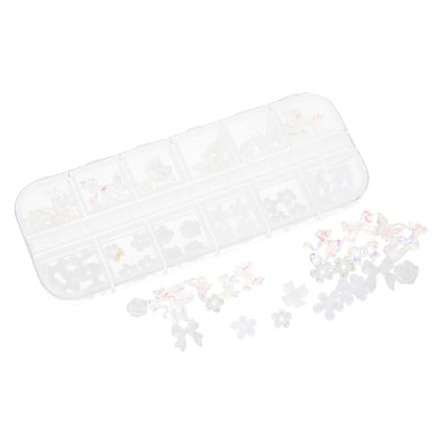 PENIKOKO 1 Karton Resin Nagelkunst Blumen Charms Langlebige Maniküre Dekorationen DIY Nail Art Zubehör für Natürliche und Künstliche Nägel Geeignet für Damen und Frauen von PENIKOKO